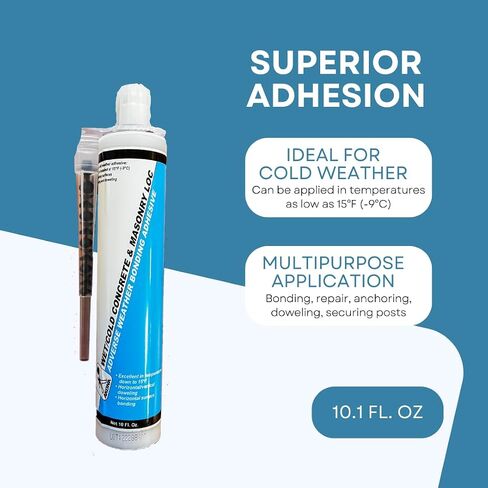 Akona Wet/Cold Concrete & Masonry Loc, 10 Ounces | Masonry Adhesive, Waterproof, Weatherproof, Anchoring Epoxy, Wet Surfaces, Cold Weather, Concrete Repair in Kuwait