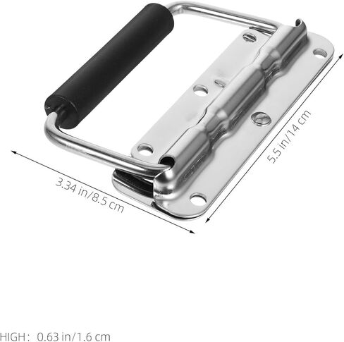 Operitacx Stainless Steel Tool Chest Folding Pull Handle 140mm 304 Metal Toolbox Spring-Loaded Drawer Handle for Garage Door and Tool Cabinet Use in Kuwait