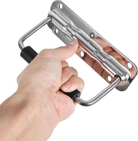 Operitacx Stainless Steel Tool Chest Folding Pull Handle 140mm 304 Metal Toolbox Spring-Loaded Drawer Handle for Garage Door and Tool Cabinet Use in Kuwait