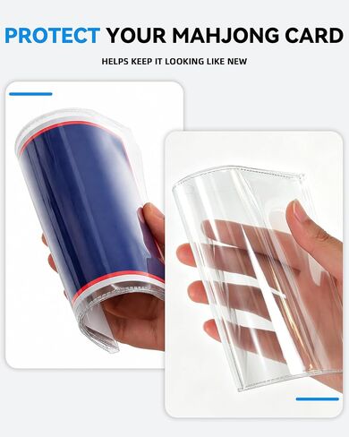 Mahjong Card Sleeve 4PCs, Mahjong Card Holder, Clear Mahjong Card Cover for Large Mahjong Cards, Protective PVC Sleeves, Mahjong Accessories in Kuwait