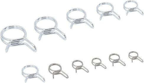 Mikinona 150pcs سلك مزدوج خرطوم الربيع المشبك أنبوب المشبك مجموعة متنوعة للسباكة والاستخدام الصناعي قابل للتعديل Φ5-φ14 مجموعة مقاطع الصلب in Kuwait