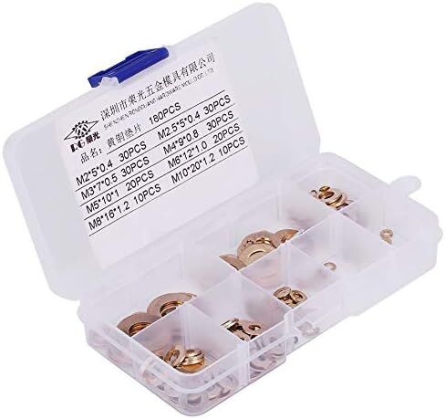 طقم غسالات نحاس 180 قطعة - ملابس - للاستخدامات المتعددة M2/M2.5/M3/M4/M5/M6/M8/M10 in Kuwait