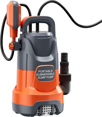Sump Pump with Float Switch Submersible Water Pump Automatic 1.2HP 5000GPH Portable Dirty Clean Water Transfer Pump for Pool Draining Hot Tub Basement in Kuwait