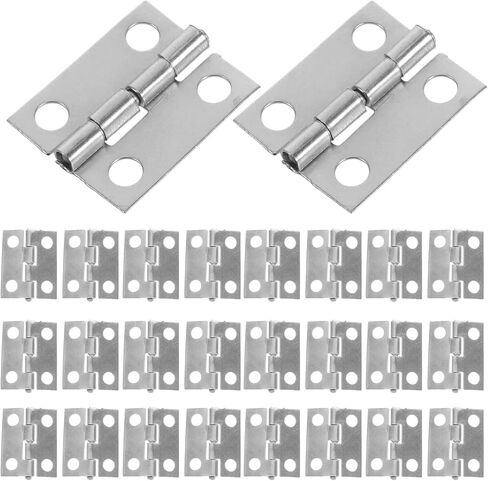 Metal Mini Hinges 19mm*15mm Combination Hinge with 200 Screws 50Pcs(Silver) in Kuwait