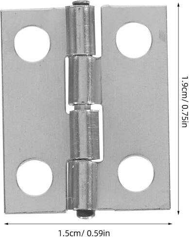 Metal Mini Hinges 19mm*15mm Combination Hinge with 200 Screws 50Pcs(Silver) in Kuwait