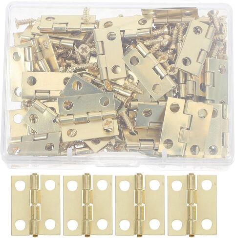 Metal Mini Hinges 19mm*15mm Combination Hinge with 200 Screws 50Pcs(Silver) in Kuwait