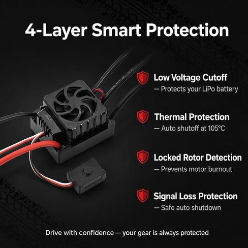 ZTW Beast G2 SL 80A ESC 2-3S Waterproof Sensorless Brushless Speed Controller 6V/3A SBEC for 1/10 RC Car RTR Truck Buggy in Saudi Arabia
