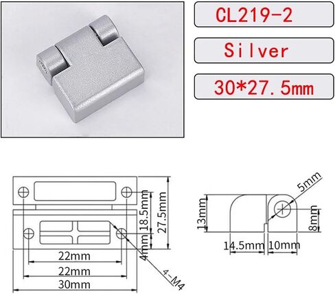 CL219-1-2-3 خزانة توزيع المنتج المعدات الميكانيكية مفصل الباب 2 قطعة (10 قطع - فضي - زنك - 2) in Kuwait