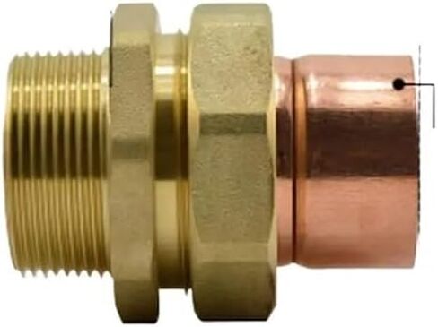 BJXKHFPIV DN40 G 1-1/2" BSPP Male x Copper Inner Dia 42mm Brass Copper End Feed Fitting Union Connector Coupler Water Gas Oil in Kuwait
