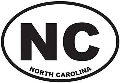 EW Designs North Carolina State Oval Sticker Decal Vinyl NC Bumper Sticker Vinyl Sticker Car Truck Decal 5" in Kuwait