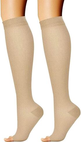 جوارب ضغط طبية مرنة سوداء مفتوحة من الأمام من Sox، جوارب ضغط رياضية in Kuwait
