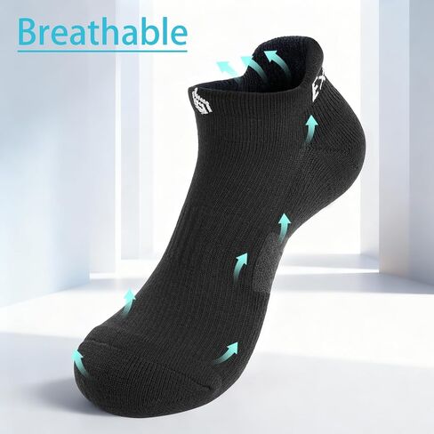 Men Running Socks, 3 Pairs Ankle Athletic Socks for Men Walking with Arch Compression Support in Saudi Arabia