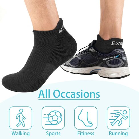 Men Running Socks, 3 Pairs Ankle Athletic Socks for Men Walking with Arch Compression Support in Saudi Arabia