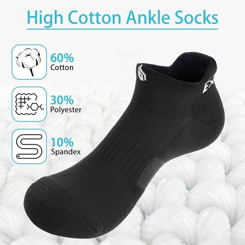 Men Running Socks, 3 Pairs Ankle Athletic Socks for Men Walking with Arch Compression Support in Saudi Arabia