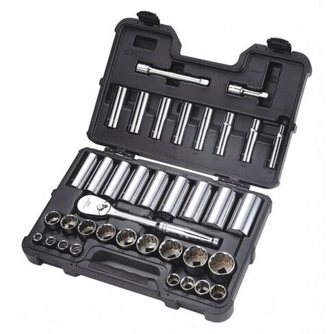 Westward 1/2" Drive Socket Set SAE 37 Pieces 3/8 in to 1 3/8 in, Chrome 53PN53-1 Each in Kuwait