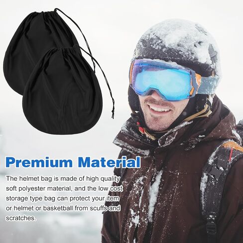 Helmet Bag - Black Motorcycle Helmet Storage Cover with Drawstring, Lightweight Polyester Carrying Pouch for Welding, Bike, Sports & Travel (17.32 x 17.32 Inches) in Kuwait
