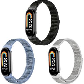3 حزم نطاقات متوافقة مع Xiaomi Smart Band 9/8 ، نايلون سبورت باند للنساء والرجال in Kuwait