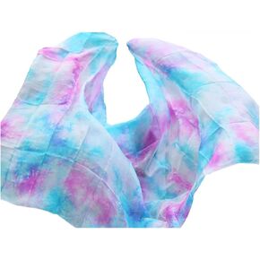 Women's Silk Belly Dance Scarf Real Silk Belly Dance Veil Tie Dyed Silk Veil 200cm&250cm&270cm Silk Veil Women's Hand Throwing Scarf Shawl For performance competitions(Color-05,200x90cm) in Saudi Arabia