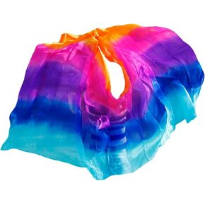 Women's Silk Belly Dance Scarf Silk Solid/Gradient Color Belly Dance Veil Adult Children Belly Dance Practice Performance Silk Scarf 250x114cm For performance competitions(Sk026,250X114CM) in Saudi Arabia