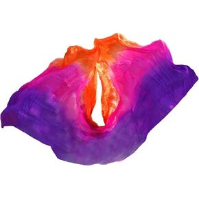Women's Silk Belly Dance Scarf Belly Dance Silk Veil Real Silk Belly Dance Accessory Hand Scarf Shawls Belly Dancer Performance Prop For performance competitions(Color-02,XXL-400X114cm) in Saudi Arabia