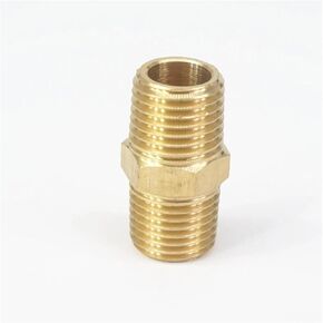 1/4" BSPT x 1/4" NPT Male Hex Nipple Reducer Brass Pipe Fitting Connector Water Gas Oil Fuel Plumbing Fittings in Kuwait