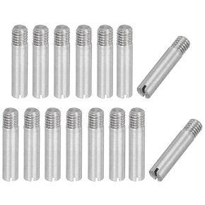 PATIKIL M4 x 12mm Slotted Cylindrical Pin, 15 Pcs 304 Stainless Steel Dowel External Thread Slotted Pin Screw for Home Furniture Cabinet Improvement, Silver Tone in Kuwait