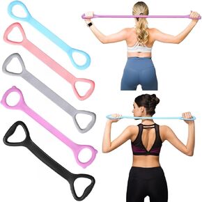 Soulchen 5 عبوات من 8 أشرطة مقاومة مع مقابض 10 رطل - 25 رطلاً - 35 رطلاً - 40 رطلاً - 50 رطلاً أربطة مرنة لتمدد الذراع والكتف، تمرين للنساء والرجال in Kuwait