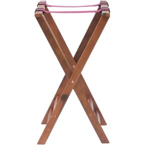 HUBERT Tray Stand with Solid Legs Dark Walnut Wood - 31" H in Kuwait