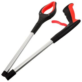 STOBAZA Foldable Trash Picker Grabber Tool Red Portable Reaching Aid for Elderly with Long Handle and Lightweight Design for Household and Outdoor Trash Collection in Saudi Arabia