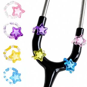 4 Pack Star Charm Stethoscope, Cute Bead Stethoscope Charms for Nurses, Custom Id Name Tag Charm, Gifts for Nurses, Doctors, Veterinarians (B) in Saudi Arabia