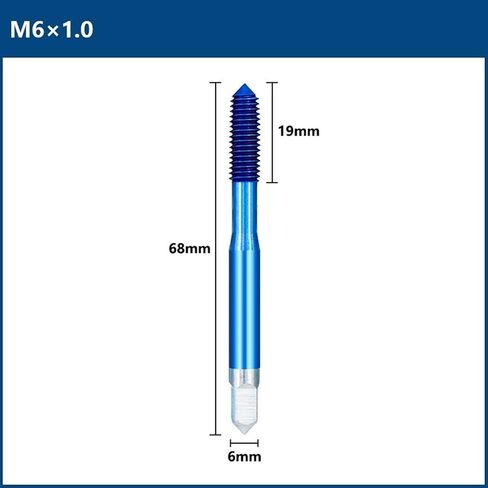 Fluteless Forming Machine Taps M2-M12 Blue Coated Thread Tap Metric Tap Drill Extrusion Taps 1Pcs (Color : M6x1.0) in Saudi Arabia