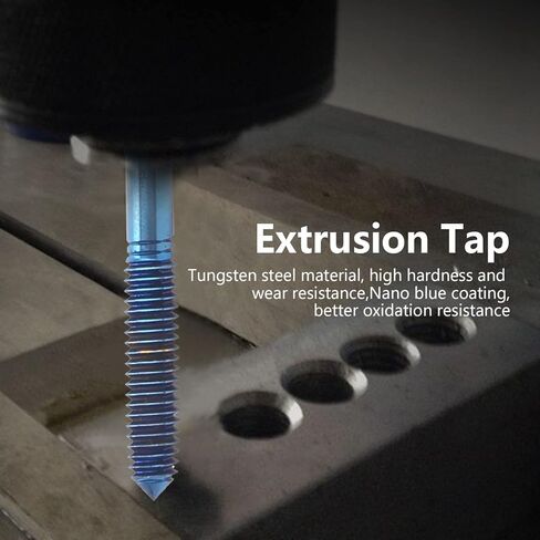 Extrusion Tap, Thread Forming Tap, Metric Tap Bit High Hardness Tungsten Steel with Nano Blue Coating for Repair, Furniture Assembly, and Machinery Manufacturing (M2) in Kuwait