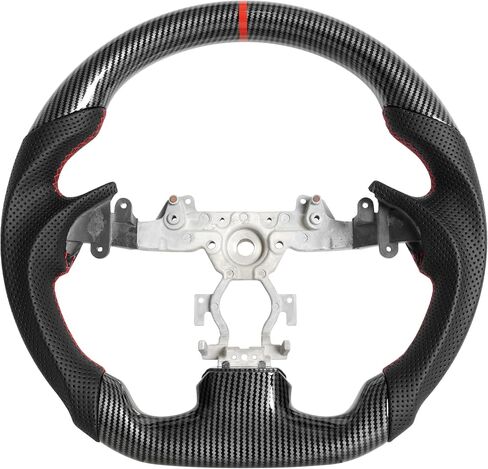 Real Carbon Fiber LED Steering Wheel for Infiniti 2007-2013 G37 G37X LED Display Indicator Perforated Leather Anti-Slip Steering Wheel D-shaped Flat Bottom in Saudi Arabia