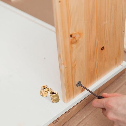 Yardwe 10mm Brass Hidden Invisible Barrel Hinges for Furniture Doors, Heavy Duty Concealed Cabinet Hinges with Cross Joint, Gold Finish Jewelry Box Hardware for DIY and Handcraft in Kuwait