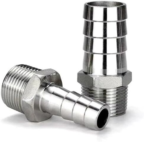 1PC 304 Stainless Steel 1/8" BSP Male Thread Pipe Fitting x 8mm Hose Tail Coupling in Kuwait