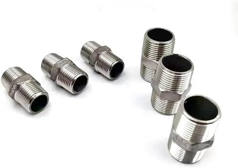 1 قطعة 3 "BSP ذكر الموضوع SS304 سداسية من الفولاذ المقاوم للصدأ الحلمة الاتحاد وصلة أنابيب موصل مقرنة in Kuwait