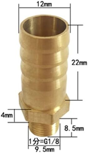 Straight Brass Hose Pipe Fitting 10mm Splicer 1/8" NPT Male Thread Copper Barbed Coupling Connector in Kuwait
