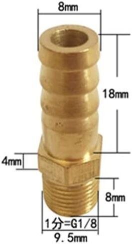 Straight Brass Hose Pipe Fitting 10mm Splicer 1/8" NPT Male Thread Copper Barbed Coupling Connector in Kuwait