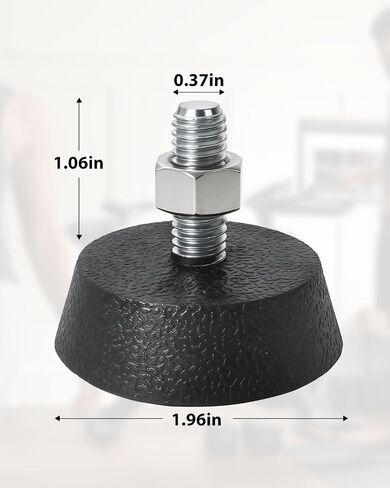 4 Pack 3/8 Inch Leveling Foot Pads with Stainless Steel Screws, Rubber Swivel Non-Slip Shock Absorbing, Compatible with Peloton Bike and Bike+, Replacement Leveling Feet for Spin Bike Stability in Kuwait