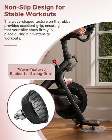 4 Pack 3/8 Inch Leveling Foot Pads with Stainless Steel Screws, Rubber Swivel Non-Slip Shock Absorbing, Compatible with Peloton Bike and Bike+, Replacement Leveling Feet for Spin Bike Stability in Kuwait