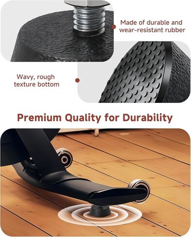 4 Pack 3/8 Inch Leveling Foot Pads with Stainless Steel Screws, Rubber Swivel Non-Slip Shock Absorbing, Compatible with Peloton Bike and Bike+, Replacement Leveling Feet for Spin Bike Stability in Kuwait