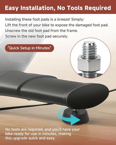 4 Pack 3/8 Inch Leveling Foot Pads with Stainless Steel Screws, Rubber Swivel Non-Slip Shock Absorbing, Compatible with Peloton Bike and Bike+, Replacement Leveling Feet for Spin Bike Stability in Kuwait