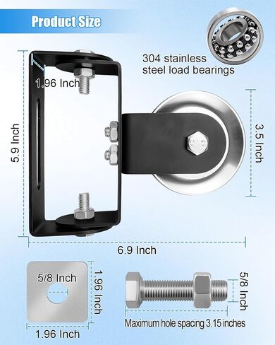 Upgrade Heavy-Duty Cable Pulley System Fit for Squat Racks, Gym Pulley Blocks Fits 2×2 and 3×3 Inch Power Racks, 180° Rack Mounted Swivel Pulley Fit for Home Gyms and LAT Pulley System in Kuwait