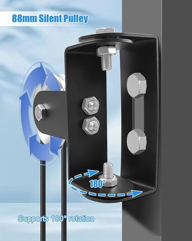 Upgrade Heavy-Duty Cable Pulley System Fit for Squat Racks, Gym Pulley Blocks Fits 2×2 and 3×3 Inch Power Racks, 180° Rack Mounted Swivel Pulley Fit for Home Gyms and LAT Pulley System in Kuwait