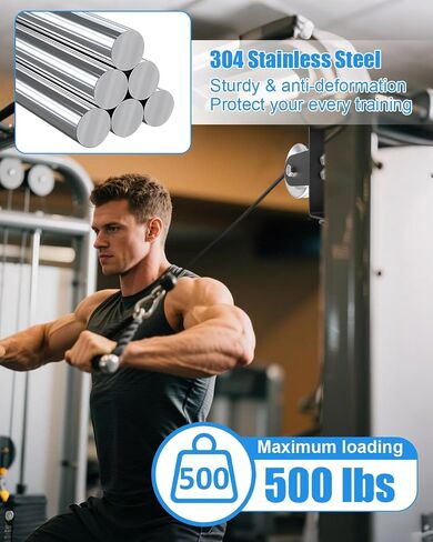 Upgrade Heavy-Duty Cable Pulley System Fit for Squat Racks, Gym Pulley Blocks Fits 2×2 and 3×3 Inch Power Racks, 180° Rack Mounted Swivel Pulley Fit for Home Gyms and LAT Pulley System in Kuwait
