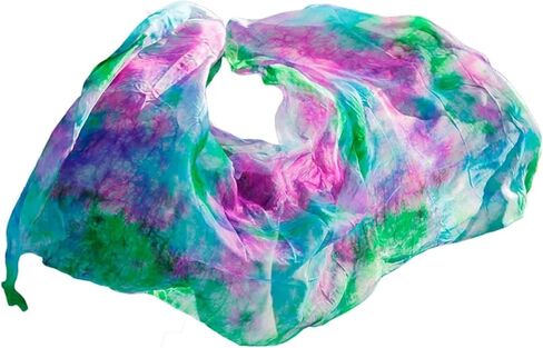 Women's Silk Belly Dance Scarf Real Silk Belly Dance Veil Tie Dyed Silk Veil 200cm&250cm&270cm Silk Veil Women's Hand Throwing Scarf Shawl For performance competitions(Color-04,200x90cm) in Kuwait