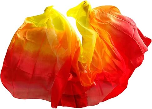 Women's Silk Belly Dance Scarf Silk Veil Belly Dance Scarf Gradient Silk Veil Shawls Women Hand Thrown Scarf Gradient 200cm 250cm 270cm Dance Performance For performance competitions(Style 5,200cmX90 in Kuwait