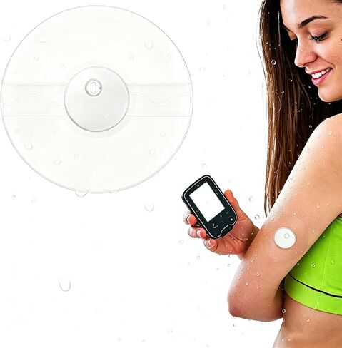 25 Pack Sensor Covers for Freestyle Libre 3 and 3 Plus – Waterproof Transparent Adhesive Patches with No-Glue Center, Ultra-Thin CGM Overpatch Comfortable for Daily Wear-White CGM Sensor Cover in Kuwait