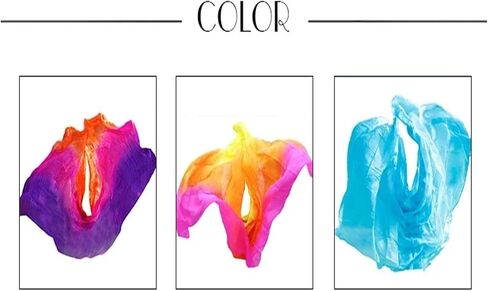 Women's Silk Belly Dance Scarf Belly Dance Silk Veil Real Silk Belly Dance Accessory Hand Scarf Shawls Belly Dancer Performance Prop For performance competitions(Color-01,S-200X90cm) in Kuwait
