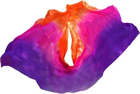 Women's Silk Belly Dance Scarf Belly Dance Silk Veil Real Silk Belly Dance Accessory Hand Scarf Shawls Belly Dancer Performance Prop For performance competitions(Color-02,XXL-400X114cm) in Kuwait